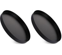 ASelected Plateau décoratif - Noir - 30 cm - Rond - en métal - pour Bijoux, Maquillage, Dessert, Bougies (Lot de 2)