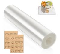 ASelected Rouleau de bordure de gâteau en acétate transparent réutilisable avec autocollants pour décoration de gâteaux, mousse au chocolat, anneaux de dessert - 20 cm x 10 m