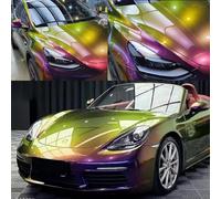ASENDIWAY - Rouleau de film vinyle à effet caméléon vert, autocollant décoratif auto-adhésif à décharge d'air, pellicule de vinyle pour voiture à haute brillance, décalcomanies DIY pour voiture