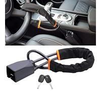 ASENDIWAY Verrou de ceinture de sécurité antivol pour volant de voiture avec 2 clés, universel, compatible avec la plupart des voitures, camions, SUV, camionnettes (noir)