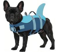 ASENKU Gilet de Sauvetage pour Chien - Gilet de Flottaison pour Petit et Grand Chien, Réfléchissant, Taille Réglable avec Boucle Rapide, Anneau de Traction, pour Natation, Plage, Bateau S