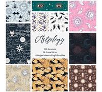 ASENME Feuilles de papier scrapbooking, papier de qualité supérieure de 200 grammes Papier (Astrologie, 10 unités)
