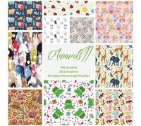 ASENME Papier design - format A4, 200 grammes Papier (Animaux 2, 10 unités)