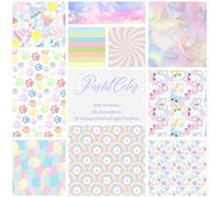 ASENME Papier scrapbooking, 200 grammes, 10 motifs recto Papier (Gâteaux, 10 unités)