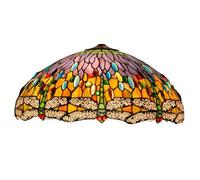ASerZenith Abat-Jour de Rechange en Forme de Libellule de 50 cm de Large, Abat-Jour en Verre teinté de Style Tiffany Uniquement avec Capuchon pour Lampes de Table, Lampes suspendues, Lam(A)