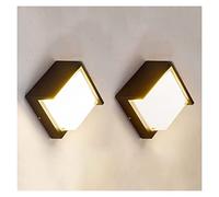 ASerZenith Applique Murale D'Extérieur Baska, Lot De 2, Applique Murale LED 20 W, Étanche, Éclairage De Porche, Lanterne Murale Extérieure, Noir Mat, Ip65, Éclairage Mural pour Patio, Couloir, Jardin