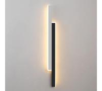 ASerZenith Applique Murale LED D'Intérieur Moderne Et Allongée, Style Minimaliste, Noir Et Blanc, 3 Couleurs, Intensité Variable, Compatible avec Salon, Chambre, Bureau, Escalier, 120 Cm