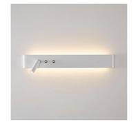 ASerZenith Applique Murale LED Longue avec Interrupteur Et Spot Orientable À 350°, Éclairage Haut/Bas pour Chambre À Coucher avec Double Interrupteur.,Bianco-32cm