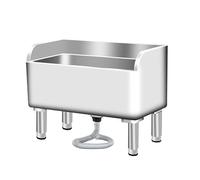 ASerZenith Bassin De Service pour Balais À Franges en Acier Inoxydable, Évier/Bassin pour Balais À Franges À Poser Au Sol, Évier pour Balais À Franges À Usage Commercial, Seau Utili,120cm/47.2in
