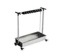 ASerZenith Chariot De Nettoyage avec Porte-Balai Et Porte-Serpillière, Organisateur D'Outils De Jardin pour Garage, Chariot De Nettoyage Mobile avec Support pour Balai Et Serpillièr