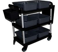 ASerZenith Chariot de Service Noir Multifonctionnel pour Restaurants et événements - Solution Polyvalente de Rangement et de Transport pour Aliments, Boissons et Accessoires - Quali,Black