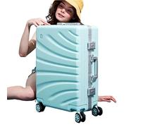 ASerZenith Chariot de Voyage avec Roue Universelle silencieuse, Cadre en aluminium de Grande capacité, Conception à Double Verrouillage, Bagage Amovible (Vert Clair 54 x 38 x 23 cm)