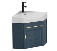 ASerZenith Ensemble Vasque d'angle De 38 Cm avec Robinet Eau Chaude/Froide, Idéal pour Les Petites Salles De Bain Et Les Espaces Réduits. Design Élégant Et Fonctionnel.,43Cm/17 Pouces