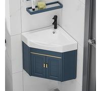 ASerZenith Ensemble Vasque d'angle De 38 Cm avec Robinet Eau Chaude/Froide, Idéal pour Les Petites Salles De Bain Et Les Espaces Réduits. Design Élégant Et Fonctionnel.,47Cm/18,5 Pouces