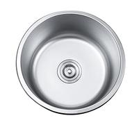ASerZenith Équipements De Cuisine, Équipements De Salle De Bain, Évier Rond, Rénovation De Cuisine, Piscine, Petit Évier Rond, Salle De Bain, Lavabo Rond, Lavage des Légumes, Bac Si,Silver-30 * 30Cm