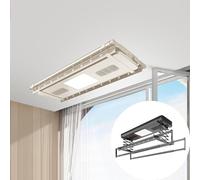 ASerZenith Étendoir à Linge trépied Portable - Support à Linge Pliable et Peu encombrant avec Design Rotatif et télécommande électrique pour Une Utilisation Ultra-Mince et Un Levage,Milky White