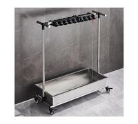 ASerZenith Évier à balais en Acier Inoxydable avec roulettes, Chariot à Outils Mobile pour écoles, usines et hôtels - Support à balais et Porte-serpillères de 65 cm et Solution de r,One Color-95cm