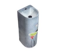 ASerZenith Lavabo sur Pied Moderne d'extérieur avec bonde et Robinet, en céramique Monobloc, pour Balcon.