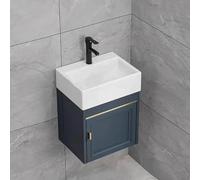 ASerZenith Lavabo Vasque Mural, Meuble-Lavabo d'angle, Évier Utilitaire, Lavabo d'angle Moderne, Lavabo en Céramique, pour Salle De Bain, Buanderie, Salon, Balcon,39x30x54cm