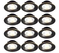 ASerZenith Lot de 12 Spots Encastrés LED Ronds en Laiton, À Intensité Variable, 5W Et 7W, Anti-Éblouissement, pour La Cuisine, Le Couloir Et Le Salon.,B-7W