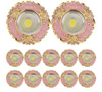 ASerZenith Lot de 12 Spots LED Ronds Roses À 3 Couleurs Et Intensité Variable - Spots Encastrés avec Déflecteur pour Plafonniers, Panneaux Lumineux Et Spots, pour Chambre De Fille,Spotlights-5W