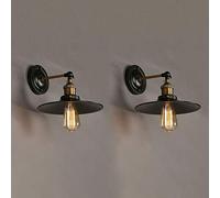 ASerZenith Lot De 2 Appliques Murales Vintage en Métal Noir, Style Industriel, Luminaires Muraux Réglables, Style Entrepôt, Grange, Loft, Chambre À Coucher, Salon