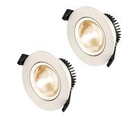 ASerZenith Lot De 2 Spots Encastrés LED Ultra-Minces De 8,4 Cm (3,3 Pouces), Finition Lisse, Température De Couleur Réglable (3000K/4000K/6000K), LED COB À Intensité Variable, Anti-