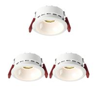ASerZenith Lot De 3 Spots Encastrés LED 3,3 Pouces pour Éclairage Intérieur De Plafond, À Intensité Variable, 7 W, COB, Anti-Éblouissement, IRC 90+.,White