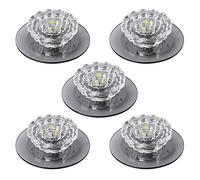 ASerZenith Lot De 5 Spots Encastrés LED Ronds avec Diffuseur en Cristal, Éclairage 3000K/6000K Lumière du Jour, pour Cuisine, Salon, Couloir.,5w-6000K