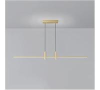 ASerZenith Lustre Linéaire Moderne À LED Or Et Noir À Intensité Variable, Suspension Tubulaire Fine avec Spot Intégré Et Longue Bande Lumineuse Suspendue.,Gold-80CM