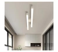 ASerZenith Lustre, Plafonnier LED Style Moderne Noir, Suspension Décorative Longue,White-60cm