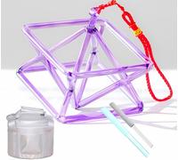 ASerZenith Mokaba Merkaba, Pyramide chantante en Cristal de Quartz Bleu, Instrument de Musique idéal pour l'harmonisation des Chakras, Parfait pour la sonothérapie, la méditation et