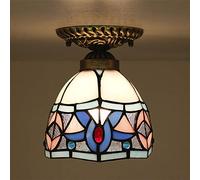 ASerZenith Plafonnier Style Tiffany Encastré, Mini Plafonnier en Vitrail pour Couloir, 1 Lampe, Luminaires De Plafond LED Vintage pour Salon(1)