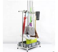 ASerZenith Porte-Balai Et Porte-Serpillière Mobile, Support À Balais en Acier Inoxydable De Qualité Professionnelle, Organisateur De Produits De Nettoyage, Égouttoir À Balais sur Pi
