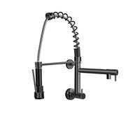 ASerZenith Robinet De Cuisine avec Douchette À 2 Jets, Mitigeur D'Évier en Laiton Doré, Poignée Unique, Douchette Extractible pour Eau Froide.(Bronze Noir)