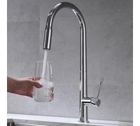 ASerZenith Robinet De Cuisine avec Douchette Extractible, Mitigeur Monotrou, 2 Jets d'eau Chaude Et Froide, Rotation À 360°, Bec Pivotant, Finition Chromée.(Chrome)