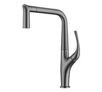 ASerZenith Robinet De Cuisine avec Douchette Extractible, Monotrou, Eau Chaude Et Froide, 2 Modes De Sortie, Raccord G1/2, Gris Rétractable(Gris)