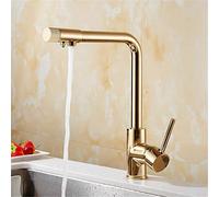 ASerZenith Robinet d'évier avec Filtre à Eau, Robinet de Cuisine doré/chromé, mitigeur en Laiton, Robinet de Purification d'eau pour la Cuisine, Robinet d'évier de Cuisine avec filt,Gold