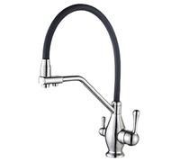 ASerZenith Robinet d'évier Noir Mat de Style Gourmet, mitigeur d'eau Froide à douchette extractible, Fixation Murale, Rotation à 360°, mitigeur de Salle de Bain.,Drawing