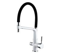 ASerZenith Robinet d'évier, Robinet de Cuisine 3 Voies pivotant à 360°, Robinet 3 en 1 en Laiton pour Eau Potable,White