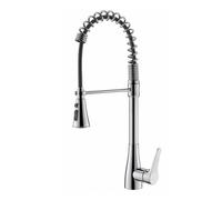 ASerZenith Robinet Mitigeur De Cuisine avec Douchette Extractible, Poignée Unique, Eau Chaude Et Froide, Raccord G1/2, 2 Modes De Sortie d'eau, Robinet De Cuisine Chromé À Douchette(Chrome)