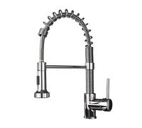 ASerZenith Robinet Mitigeur De Cuisine Chromé avec Douchette Extractible, Mitigeur À Ressort, Mitigeur Eau Chaude/Froide, Monotrou, 2 Jets, Rotation À 360°.(Chrome)