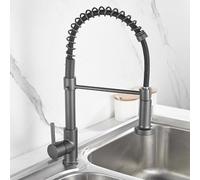 ASerZenith Robinet Mitigeur D'Évier De Cuisine avec Douchette Extractible, Jet d'eau Chaud Et Froid, Rotation À 360°, 2 Modes De Sortie d'eau, Finition Dorée.(Gris)