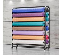 ASerZenith Support De Rangement pour Rouleaux De Tissu, Grand Chariot De Rangement pour Rouleaux De Tissu avec Tige De Suspension Réglable, Support D'Organisation Commerci(12 Rods-145cm)