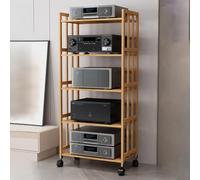 ASerZenith Support Hifi de grande capacité - Support de rangement audio robuste avec étagères réglables - Support multimédia AV pour home cinéma - Assemblage facile design moderne, 5 niveaux de