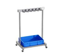 ASerZenith Support Mobile pour Balai Et Serpillière, Chariot De Rangement pour Outils De Nettoyage sur Pied, Organisateur De Produits De Nettoyage, Égouttoir À Balais Humides, Étagè