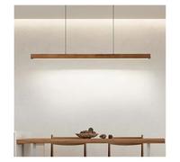 ASerZenith Suspension LED Moderne en Bois avec Longue Bande Lumineuse, Lampe De Table À Manger À Intensité Variable, Lustre Suspendu pour Salon, Salle À Manger Et Cuisine.,Walnut-120cm