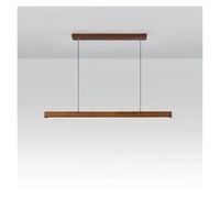 ASerZenith Suspension LED Moderne en Bois avec Longue Bande Lumineuse, Lampe De Table À Manger À Intensité Variable, Lustre Suspendu pour Salon, Salle À Manger Et Cuisine.,Walnut-80cm
