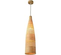 ASerZenith Suspension Linéaire Longue Style Rétro Bohème en Rotin Tressé À La Main