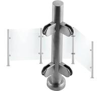 ASerZenith Tige De Fixation pour Clôture en Verre Poteau De Balustrade en Verre Poteau De Garde-Corps en Verre en Acier Inoxydable Pince pour Panneau De Verre Personnalisable（Corner Post-95Cm）
